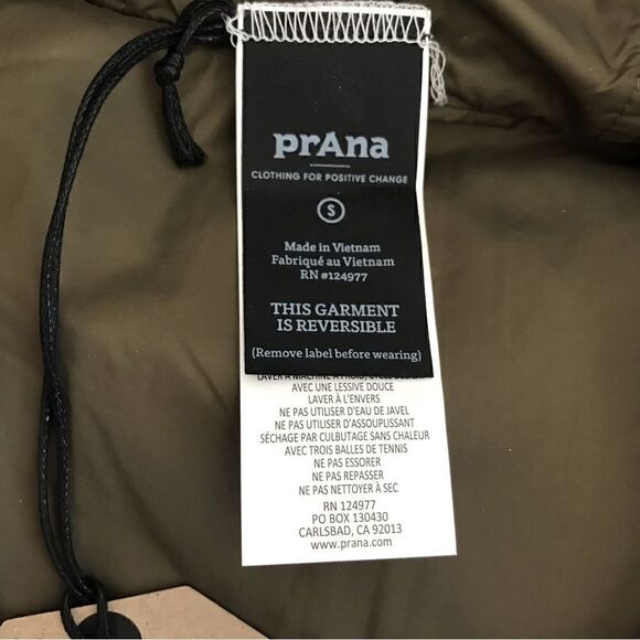 New! Prana Ice Thistle Reversible Duck Down Feather Puffer Hooded Winter Vest - Picture 12 of 14